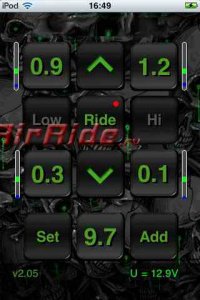 Управление пневмоподвеской с помощью I-Pod; I-Pad; I-Phone