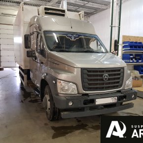 Установка пневмоподвески и кранов уровня пола на заднюю ось ГАЗ ГАЗОН NEXT