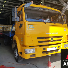 Установка пневмоподвески на заднюю ось и системы управления на КАМАЗ 4308