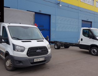 Установка базового комплекта задней пневмоподвески ﻿Ford Transit RWD