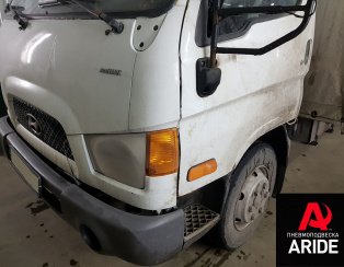 Установка базового комплекта пневмоподвески на ниппелях Hyundai HD 78 - фото, описание