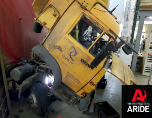 Установка пневмоподвески на переднюю ось KAMAZ 4308 камазенок