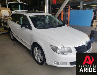 Установка вставок в пружины Blackstone на Skoda Superb