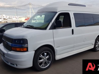 Рис. 1 Наши проекты: Пневмоподвеска на белый Chevrolet Express 1500