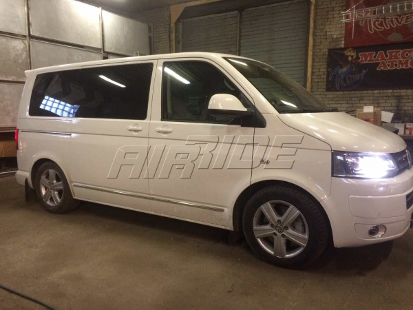 Установка пневмоподвески на Volkswagen Multivan 4 motion 2014 г.в. - фото и описание работ, технические детали проекта и характеристики
