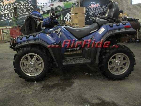 Установка пневмоподвески на квадроцикл Polaris ATV - фото и описание работ, технические детали проекта и характеристики