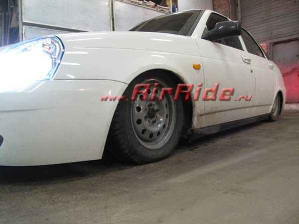 Установка пневмоподвески на ВАЗ (Lada) Приора (Priora) заниженная - фото и описание работ, технические детали проекта и характеристики