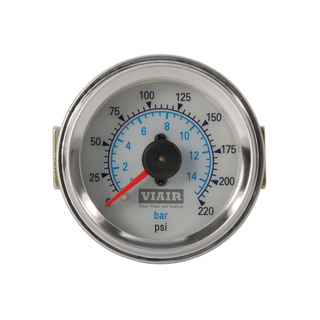 Манометр VIAIR 2 220 PSI, 2 контура, с подсветкой, белый